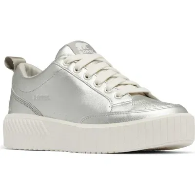 Sorel Ona Ave Waterproof Low Top Sneaker In Pure Silver,sea Salt