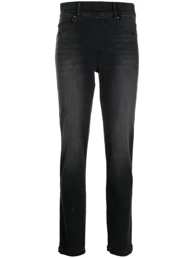 Spanx High-rise Slim-cut Jeans In Black