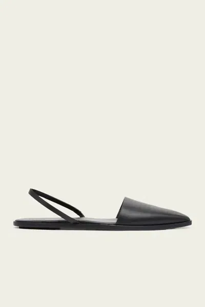 St Agni Sling Back Flat In Black In White