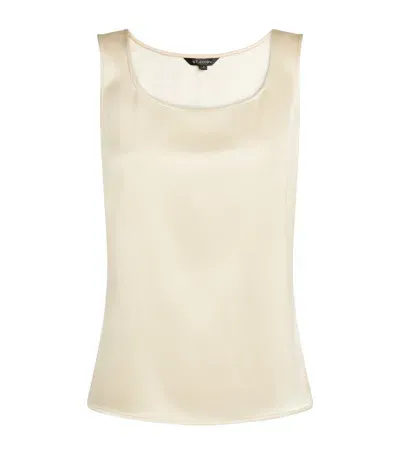 St John Satin Tank Top In Beige