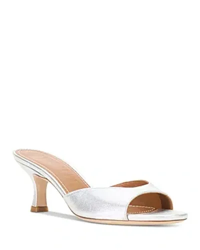 Staud Women's Brigitte 55mm Metallic Leather Mule Sandals In Silver