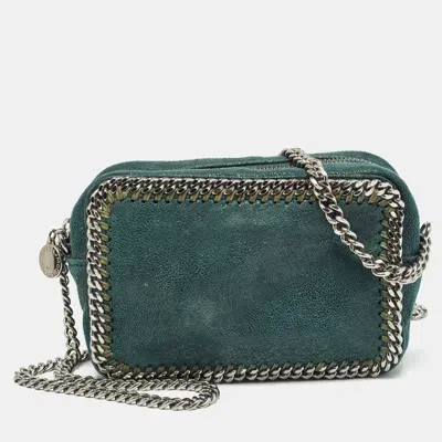 Pre-owned Stella Mccartney Dark Green Faux Suede Falabella Camera Bag