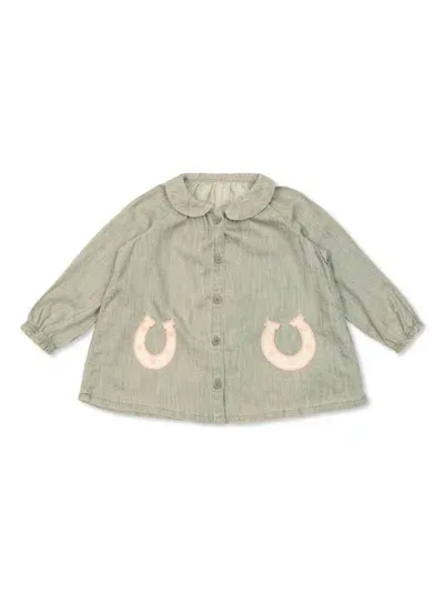 Stella Mccartney Babies' Horseshoe-appliqué Blouse In Grey