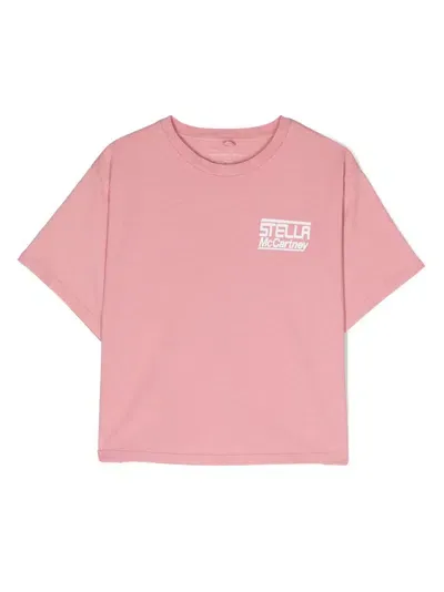 Stella Mccartney Kids' Logo-print T-shirt In Pink