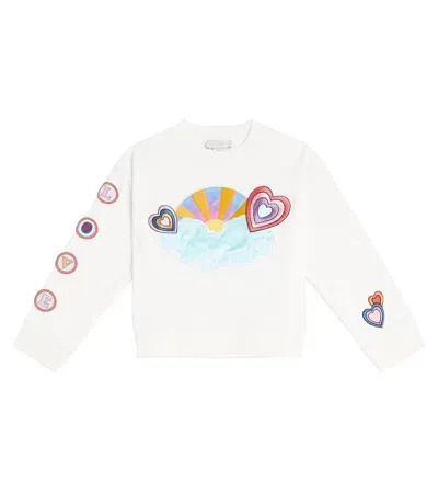 Stella Mccartney Kids' Patch-appliqué Cotton Jersey Sweatshirt In White