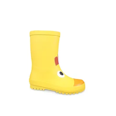 Stella Mccartney Kids' Yellow Rain Boots For Boy With Rooster