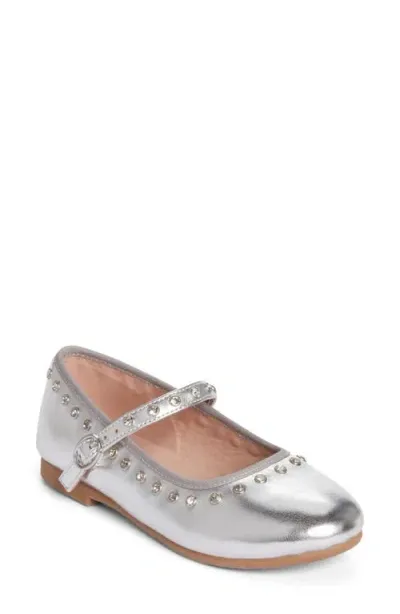 Steve Madden Kids'  Jrea Crystal Embellished Mary Jane In Silver