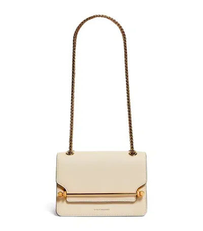 Strathberry Mini Leather East West Bag In White