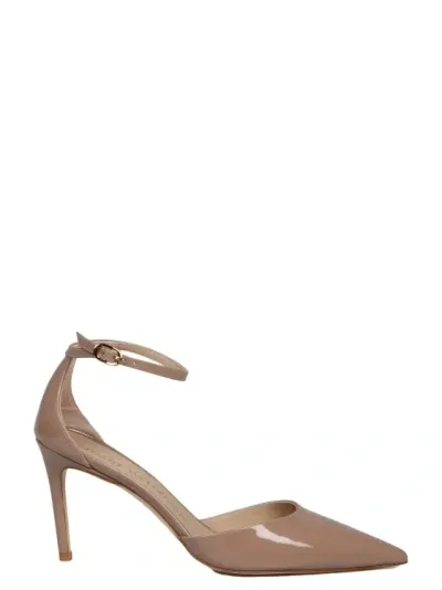 Stuart Weitzman Stuart 85 Strap Pump In Brown