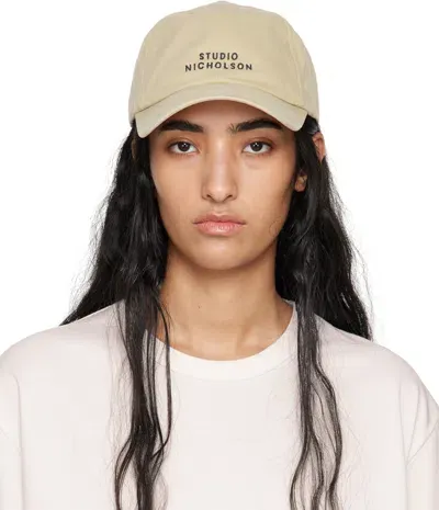 Studio Nicholson Beige Logo Cap In Sand