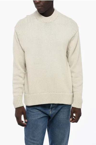 Studio Nicholson Cotton Blend Oversized Fit Crew-neck Sweater