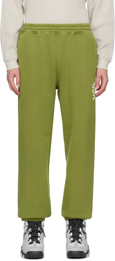 Stussy Green Crackle Sweatpants In Gren Green