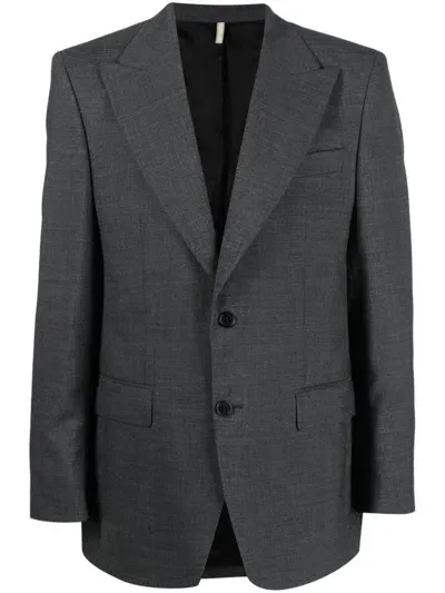 Sunflower Single-breasted Wool Blazer In Grey