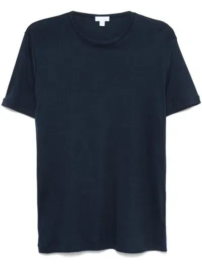 Sunspel Cotton T-shirt In Blue