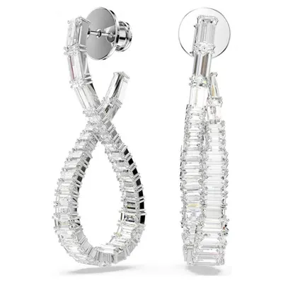 Swarovski Hyperbola Drop Earrings In White