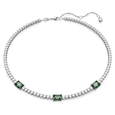 Swarovski Matrix Tennis Necklace In Green