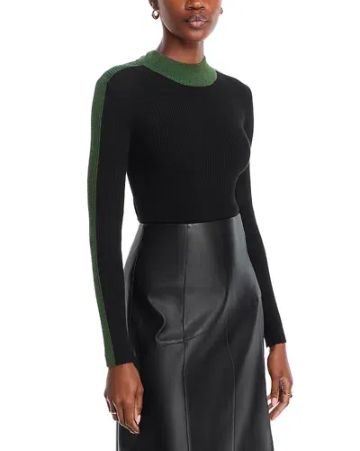 T Tahari Mock Neck Sweater In Black/autum