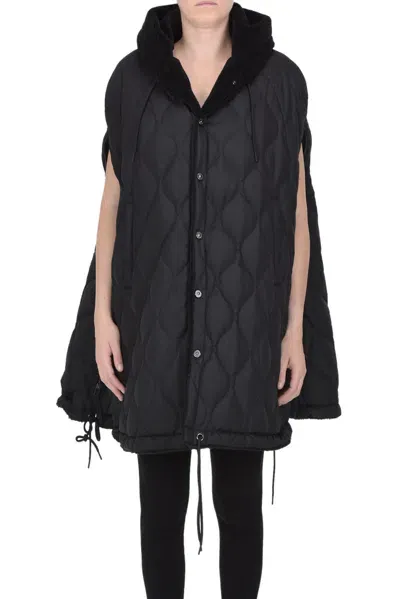 Taion Oversized Down Cape Jacket In Black