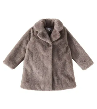 Tartine Et Chocolat Kids' Faux Fur Coat In Grey