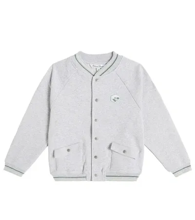 Tartine Et Chocolat Kids' Cardigan Teddy Aus Baumwoll-fleece In Grau