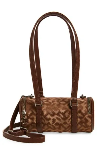 Telfar Small Monogram Jacquard Duffle Bag In Chocolate Monogram