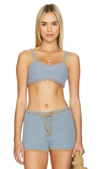 The Knotty Ones Zemelapis Bralette In Baby Blue