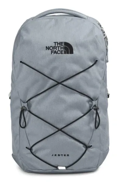 The North Face Jester Water Repellent Backpack In Mid Grey Dark Heather/black