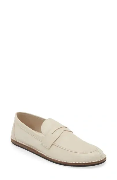 The Row Cary Leather Loafers In Tofu