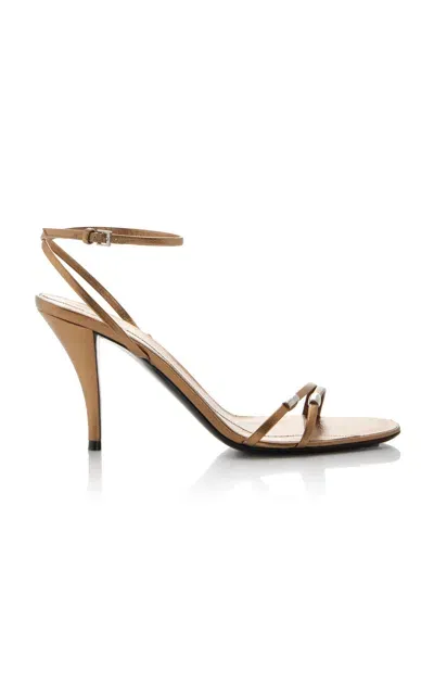 The Row Cleo Metallic Leather Sandals In Gold