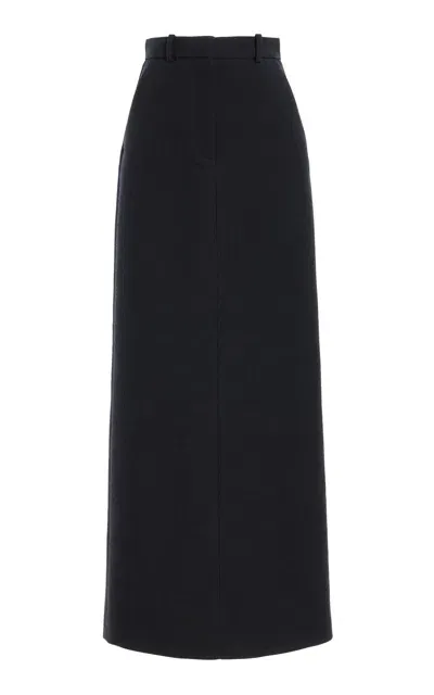 The Row Roux Wool Melange Maxi Skirt In Grey