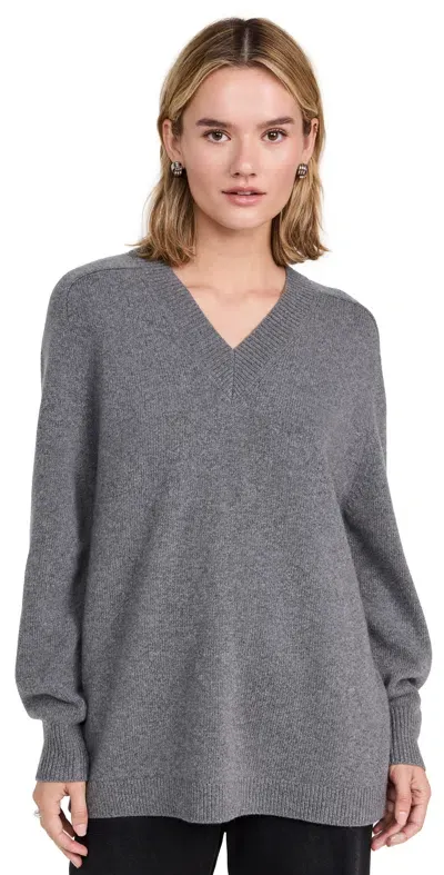 Theory Karenia V Neck Sweater Light Charcoal In Lt Chrcl