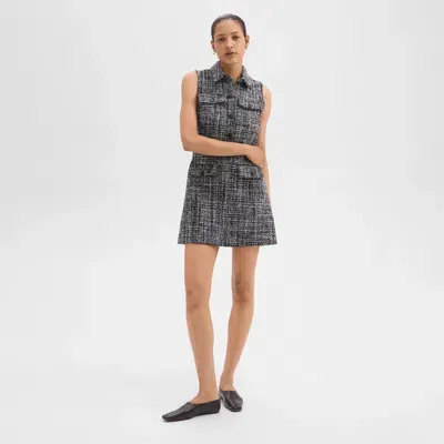 Theory Mini Tweed Dress In Black Multi