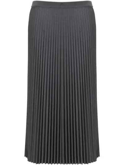 Theory Pleated Midi Skirt In Grey