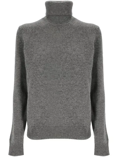 Theory Turtleneck Knitted Jumper In Grey