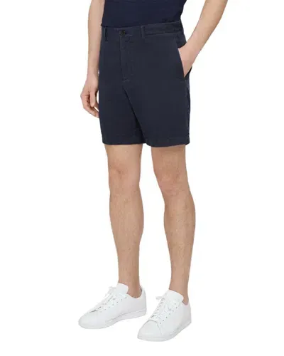 Theory Linen-blend Shorts In Blue