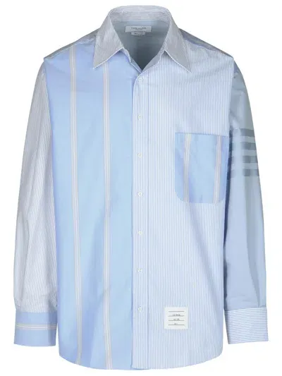 Thom Browne 4 Bar Light Blue Cotton Shirt