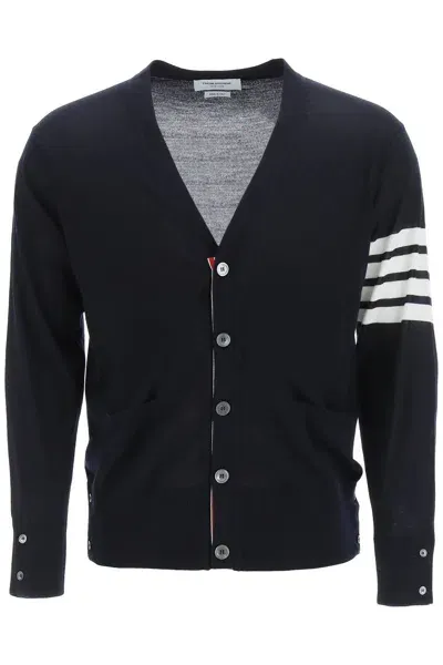 Thom Browne 4 Bar Cardigan In Blue