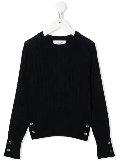 Thom Browne Pullover Mit Zopfmuster In Black