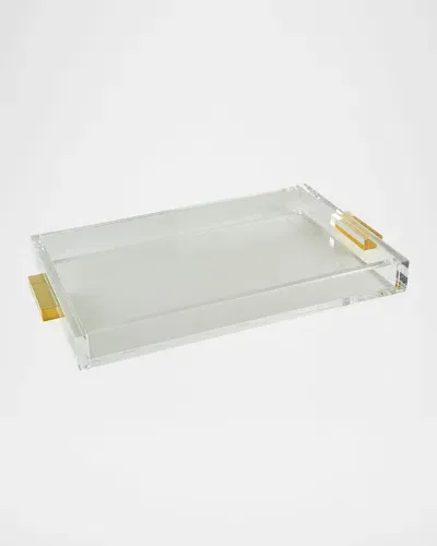 Tizo Clear Lucite Tray With Handles In Gold