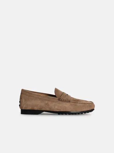 Tod's Beige Suede Loafers