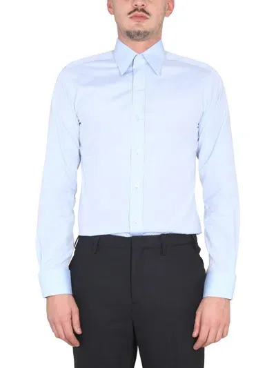 Tom Ford Plain Cotton Shirt In Blue