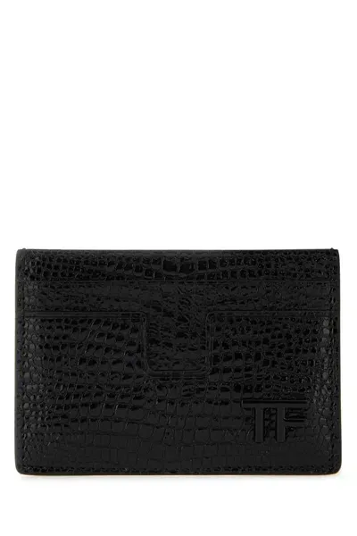 Tom Ford Logo Plaque Cardholder In Black