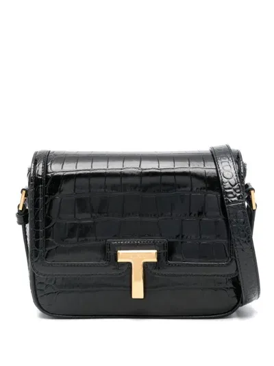 Tom Ford Borsa A Spalla Wallis In Black