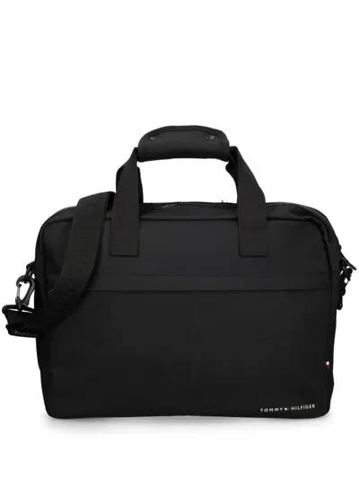 Tommy Hilfiger Printed Laptop Bag In Black