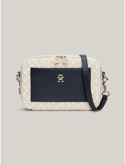 Tommy Hilfiger Th Monogram Jacquard Crossbody Bag In Space Blue