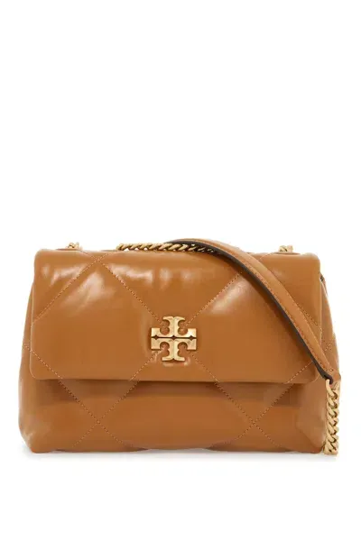 Tory Burch Small Kira Diamond Quilted Convertible Leather Shoulder Bag In Mandorla