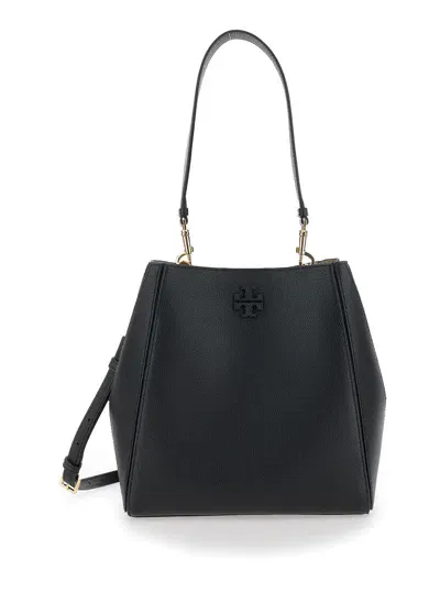 Tory Burch Mcgraw Bucket Bag In Black