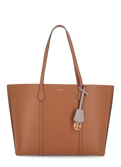 Tory Burch Perry Triple Tote Shopping Bag In Light Umber