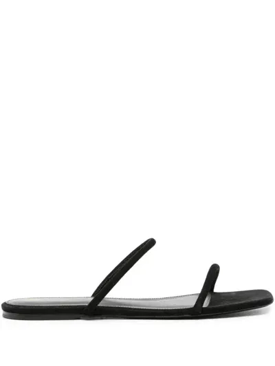 Toteme Pre The Minimalist Leather Sandals In Black