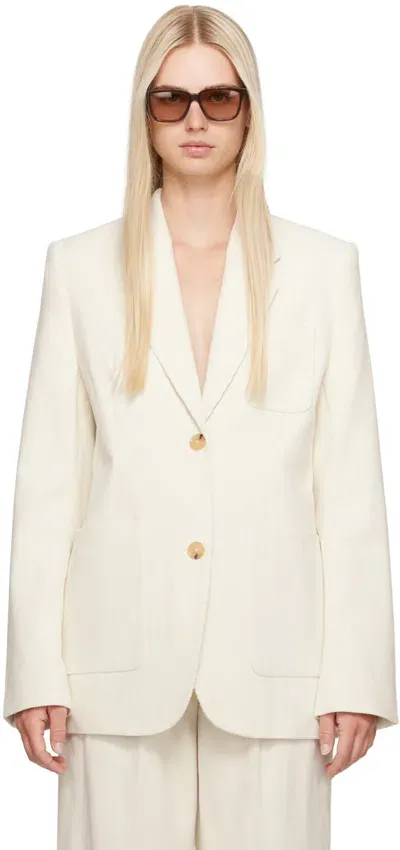 Totême Off-white Single-breasted Blazer In Neutrals